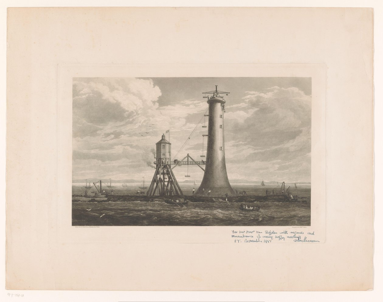 Construction of the Bell Rock Lighthouse by William Miller