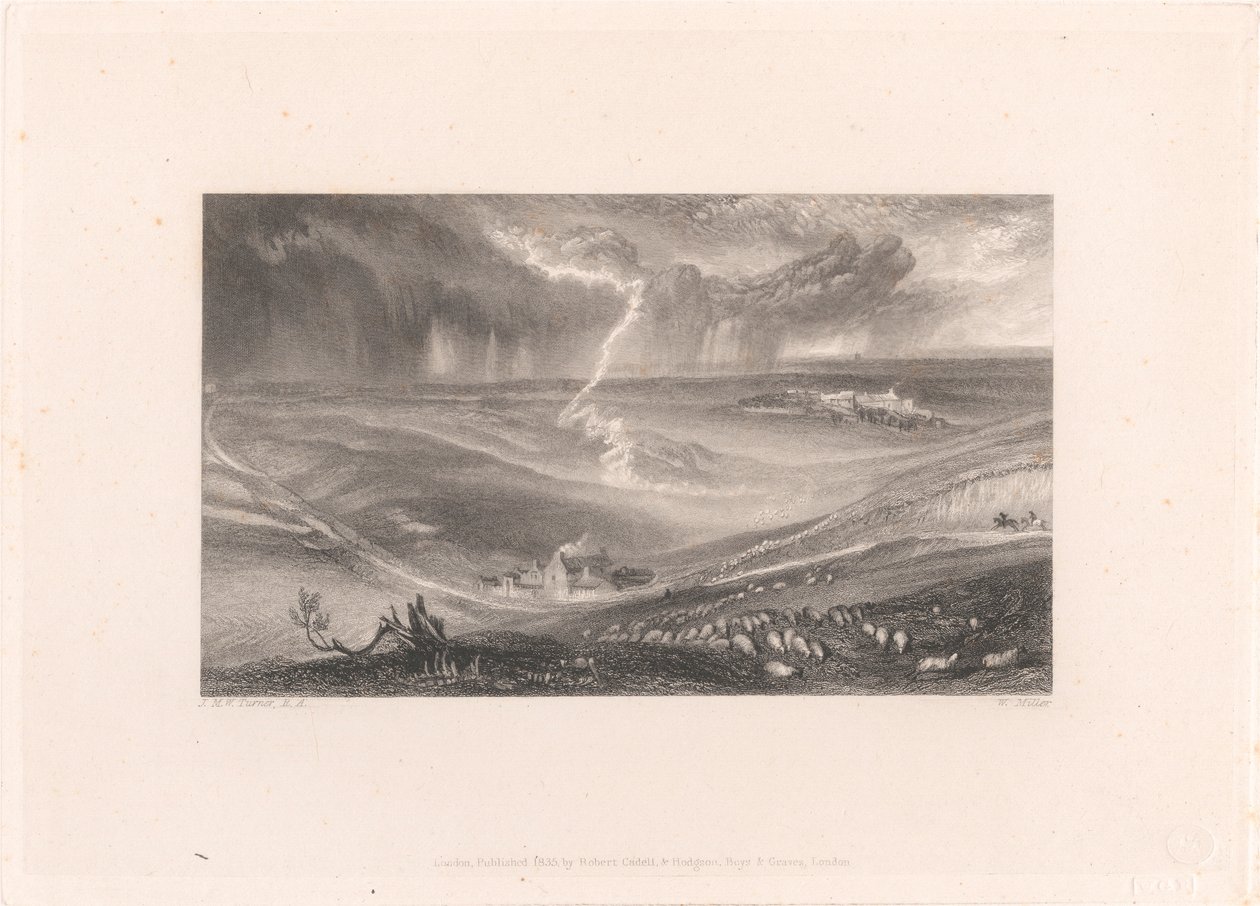 Field of Waterloo with Lightning by William Miller