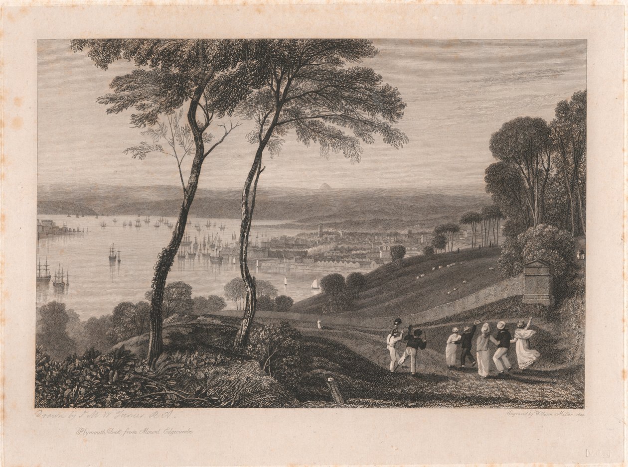 Plymouth Dock, from Mount Edgecumbe by William Miller