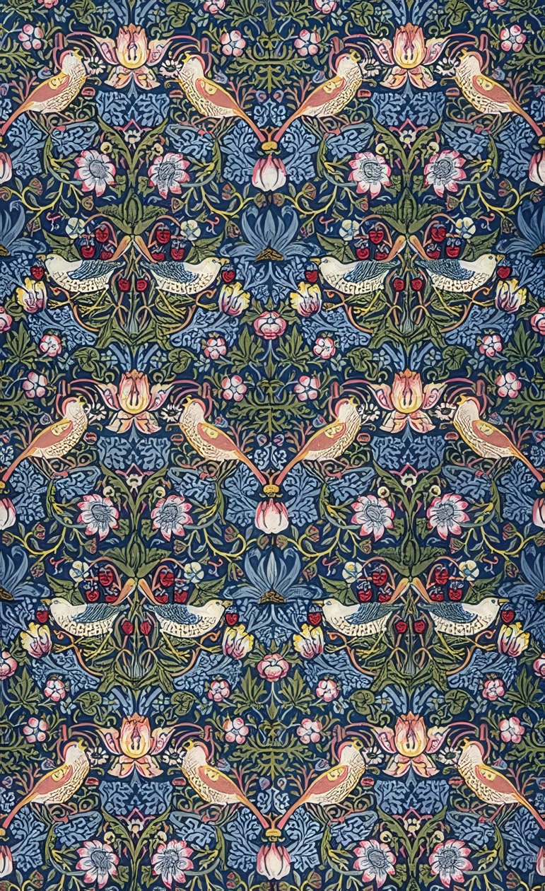The Strawberry Thief. Decorative Fabric. 1883 by William Morris