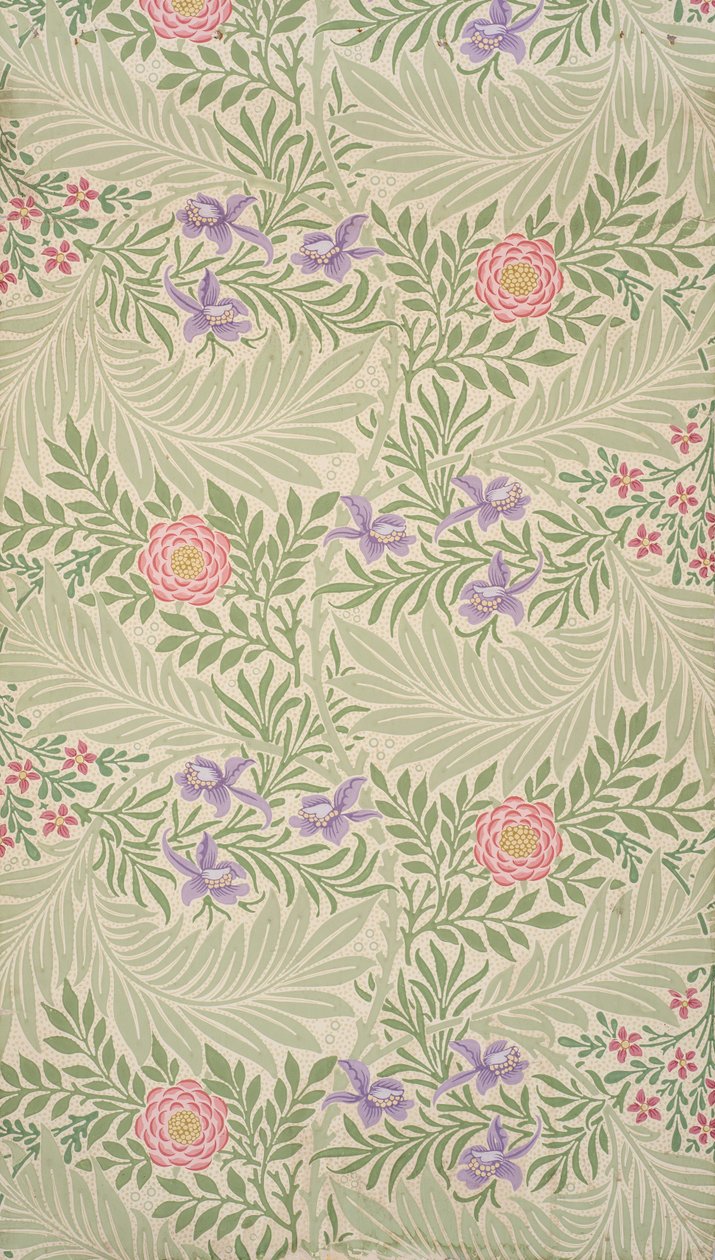 Larkspur. Wallpaper, 1874 by William Morris