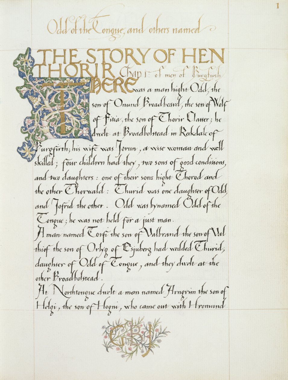 The Story of Hen Thorir by William Morris