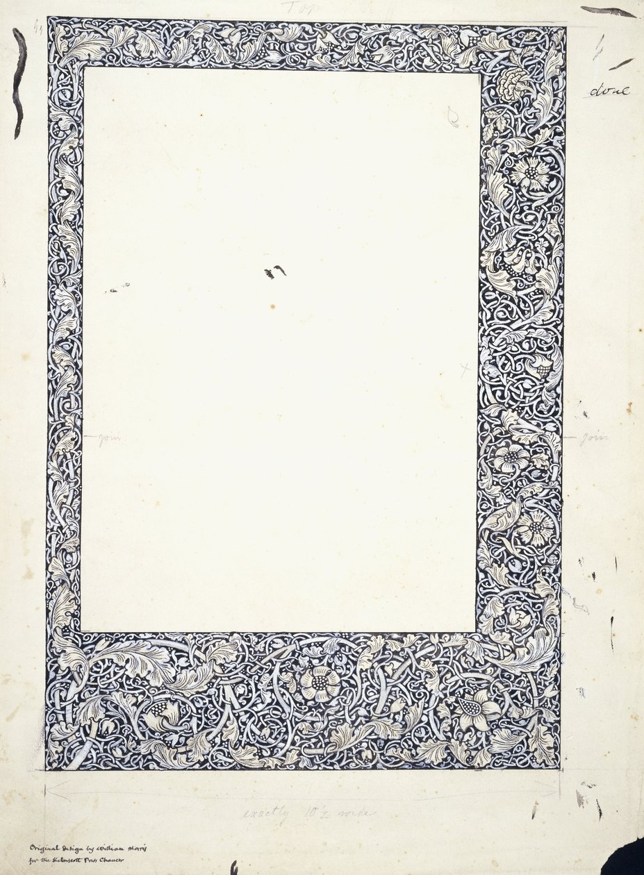 Original drawing for a full-page border by William Morris