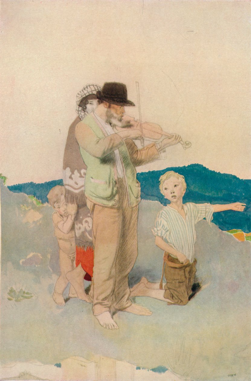 The Fiddler, Study for Central Group in the Wayside Wedding, c. 1923 by William Newenham Montague Orpen