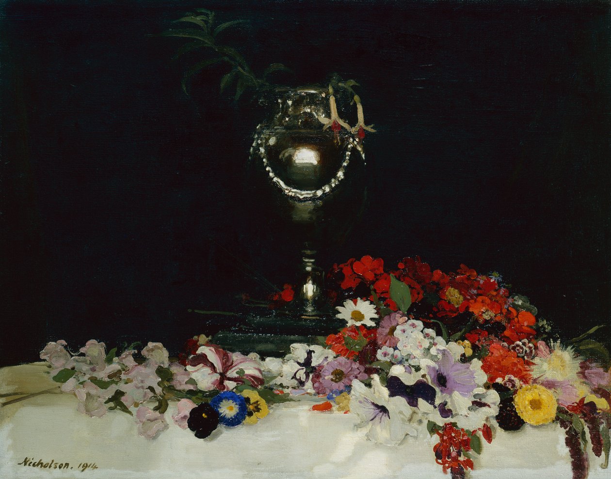 Urn and Flowers on a Table by William Nicholson