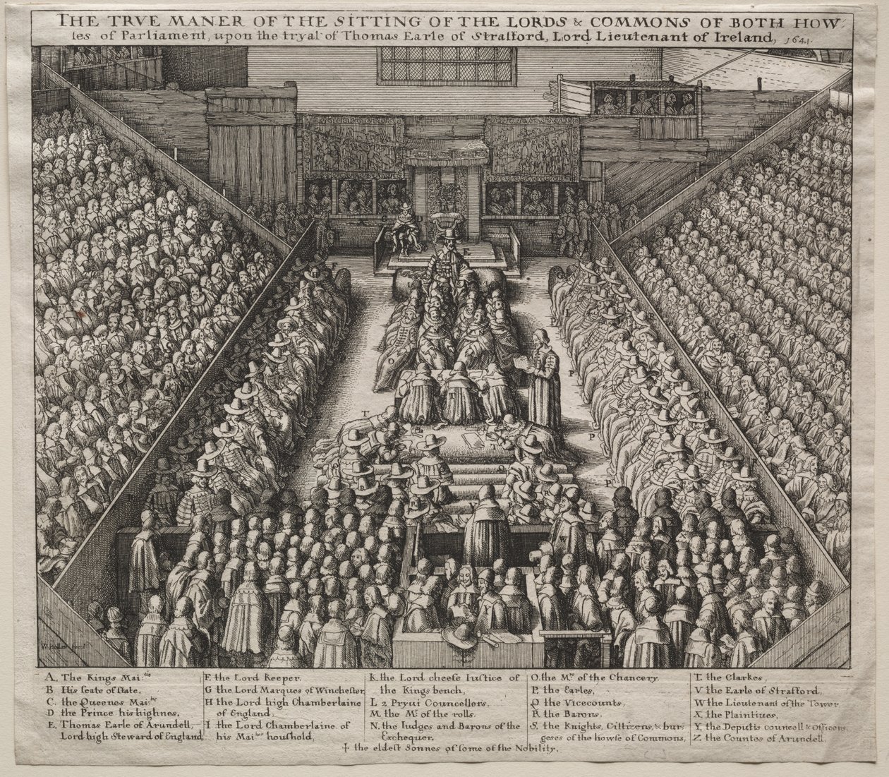 Westminster Hall, Interior, with The Trial of the Earl of Strafford by William Nicholson