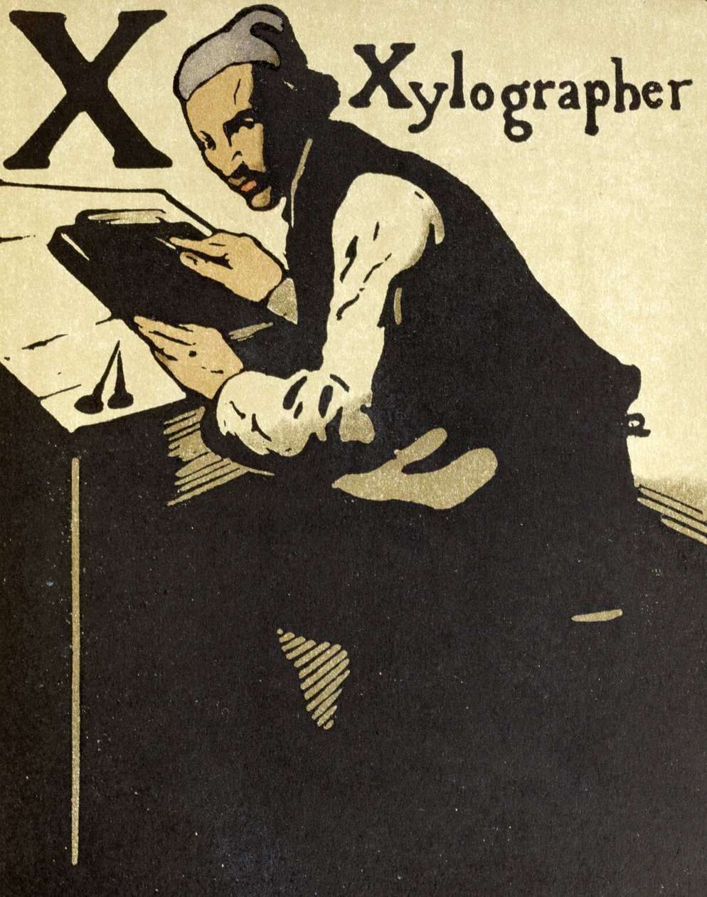 X for Xylographer, illustration from 