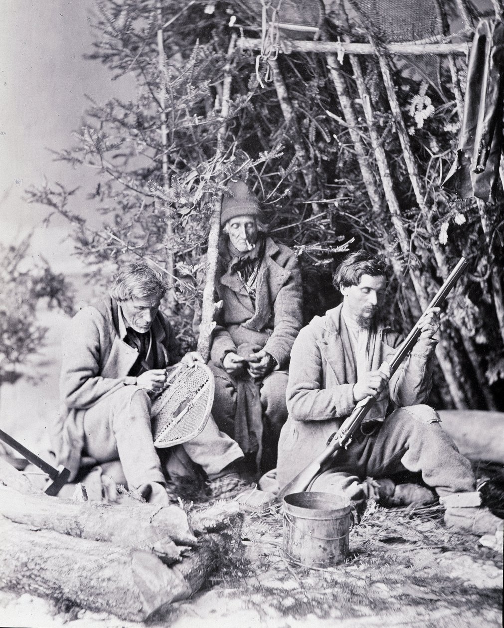 Life of the Trapper in Canada, photo by Nottman, circa 1890 by William Notman