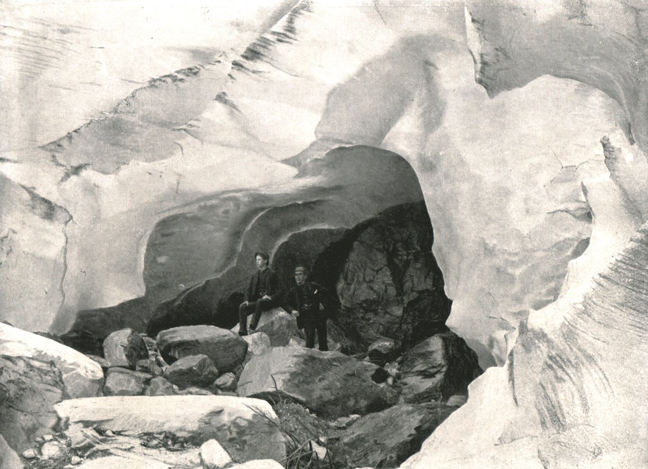 The Rockies: ice cave in the Great Glacier, Mount Sir Donald, Canada by William Notman and Son