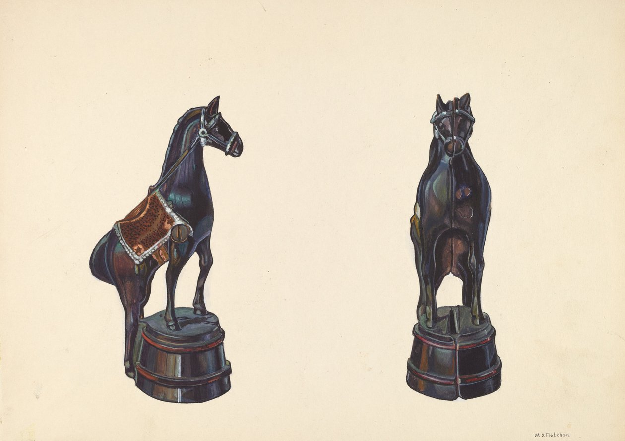 Horse on Barrel Bank by William O. Fletcher