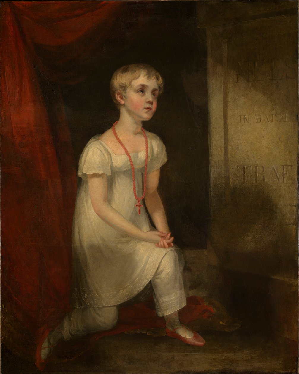 Horatia Nelson kneeling before her father
