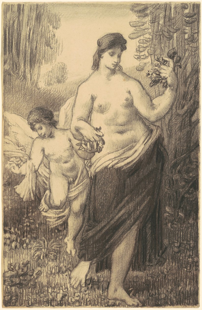 Nude Walking with Cupid by William P. Babcock