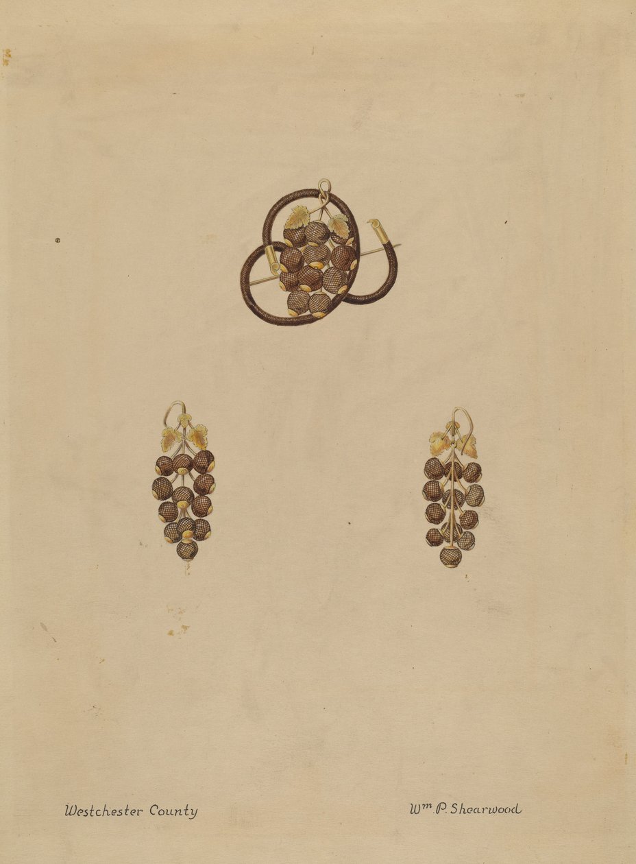 Hair Brooch and Earrings by William P. Shearwood