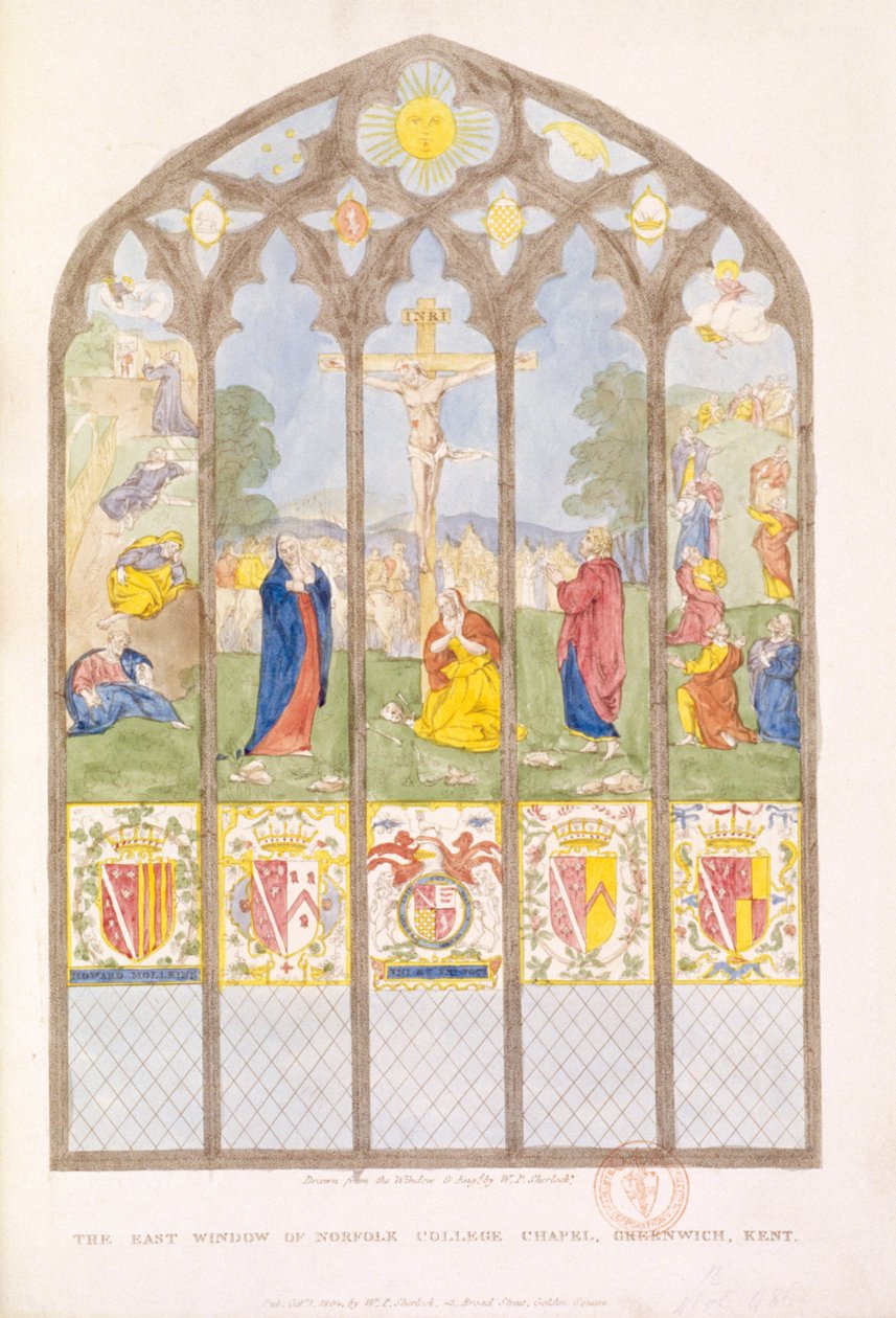 The East Window of Norfolk College Chapel, Greenwich, London by William P Sherlock