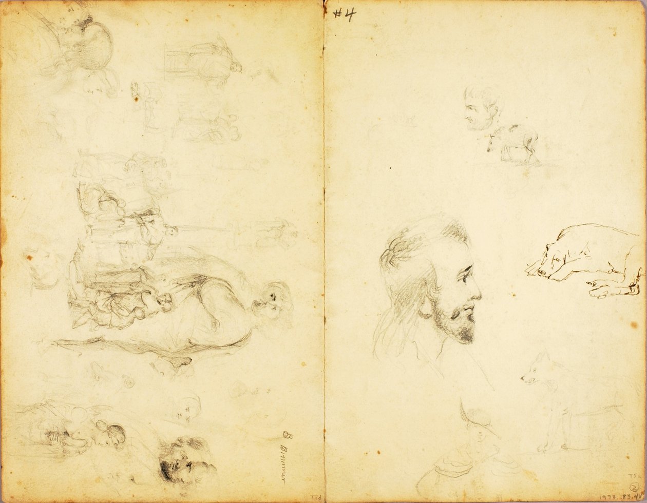 Studies of Christ Preaching, Man with Spear, etc. by William Page