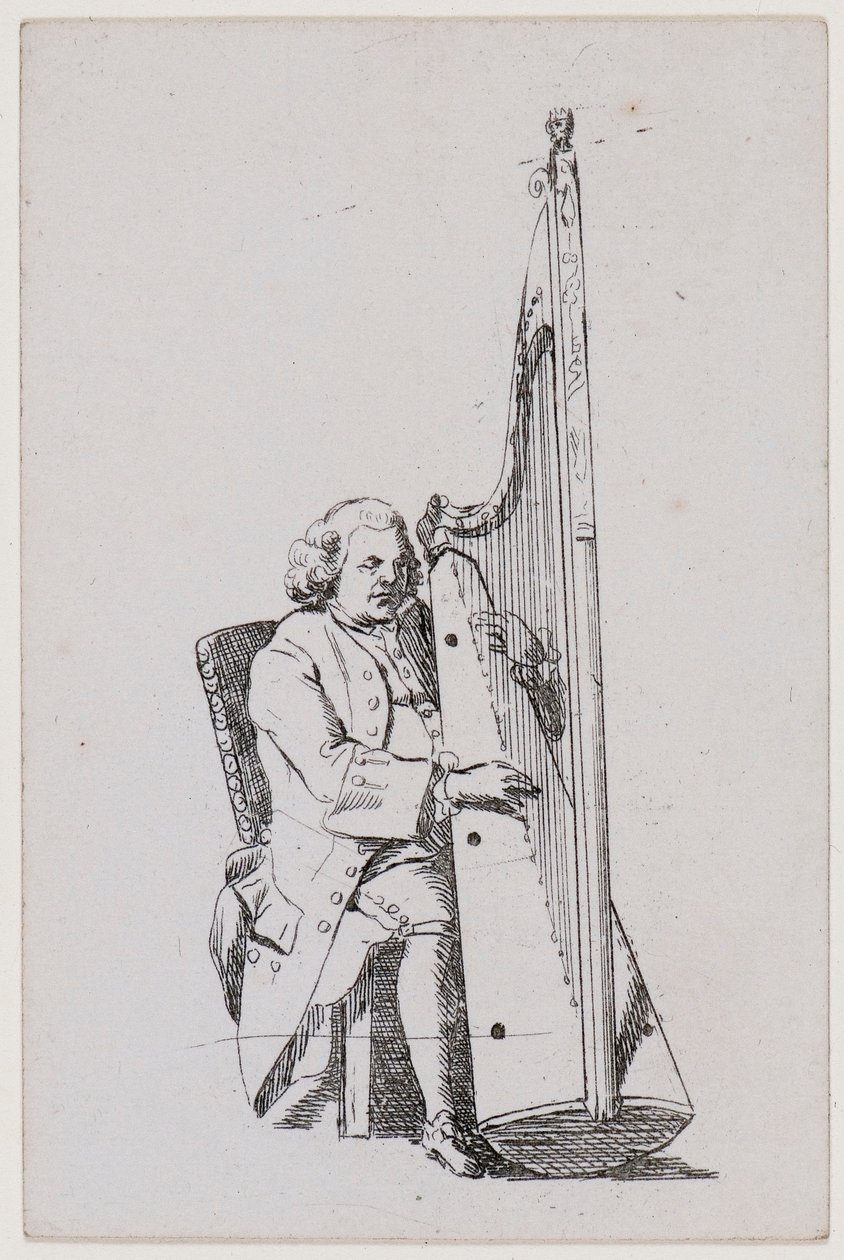 John Parry playing the harp, c1760-1780 by William Parry