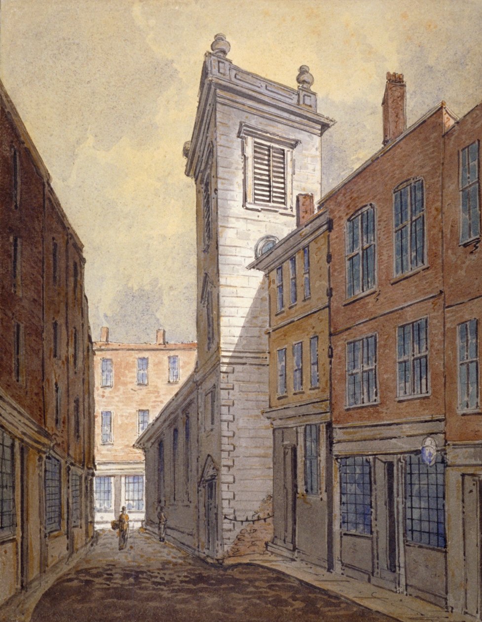 Church of St George Botolph Lane from George Lane, City of London, c. 1813 by William Pearson