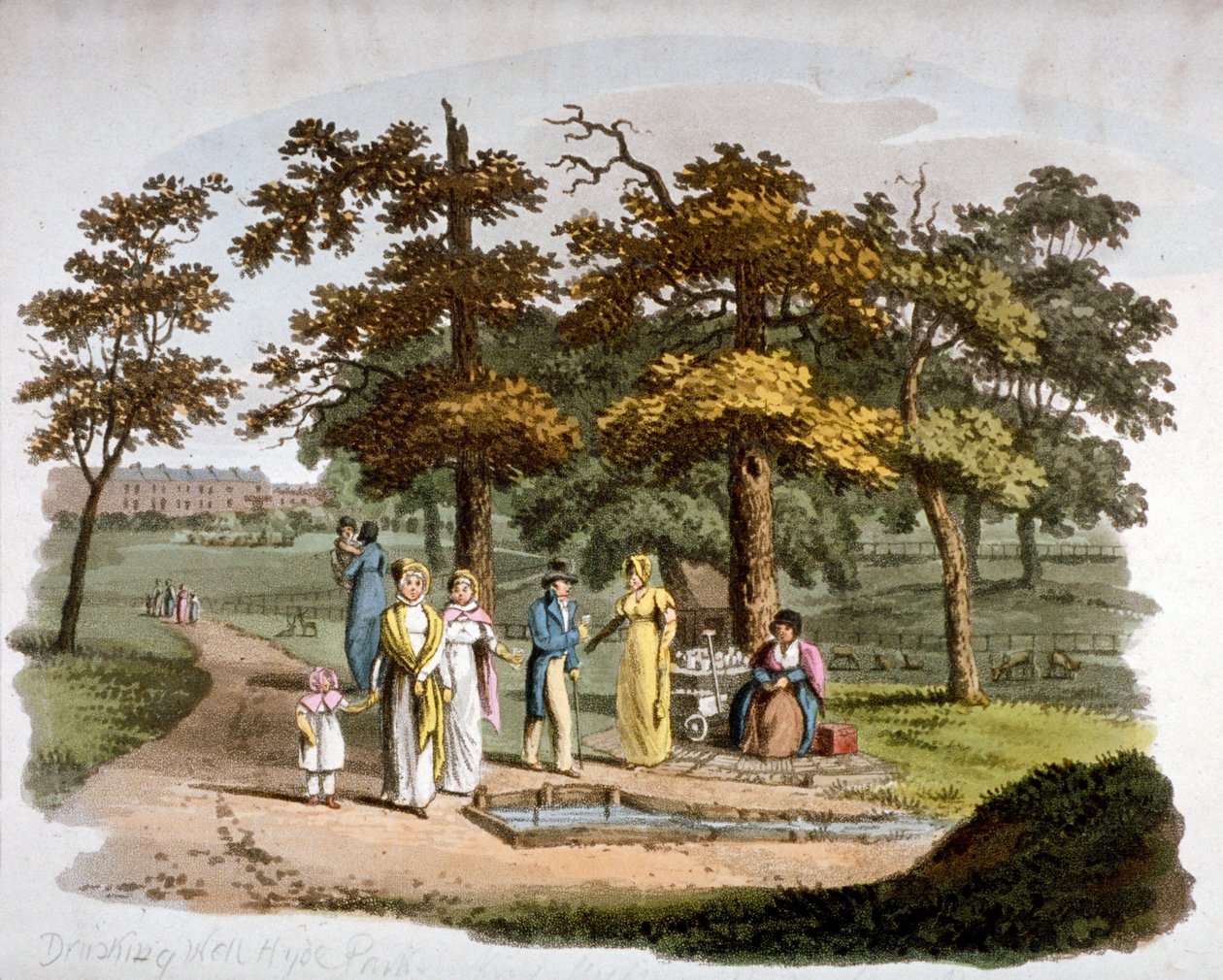 View of a drinking well, Hyde Park, Westminster, London by William Pickett
