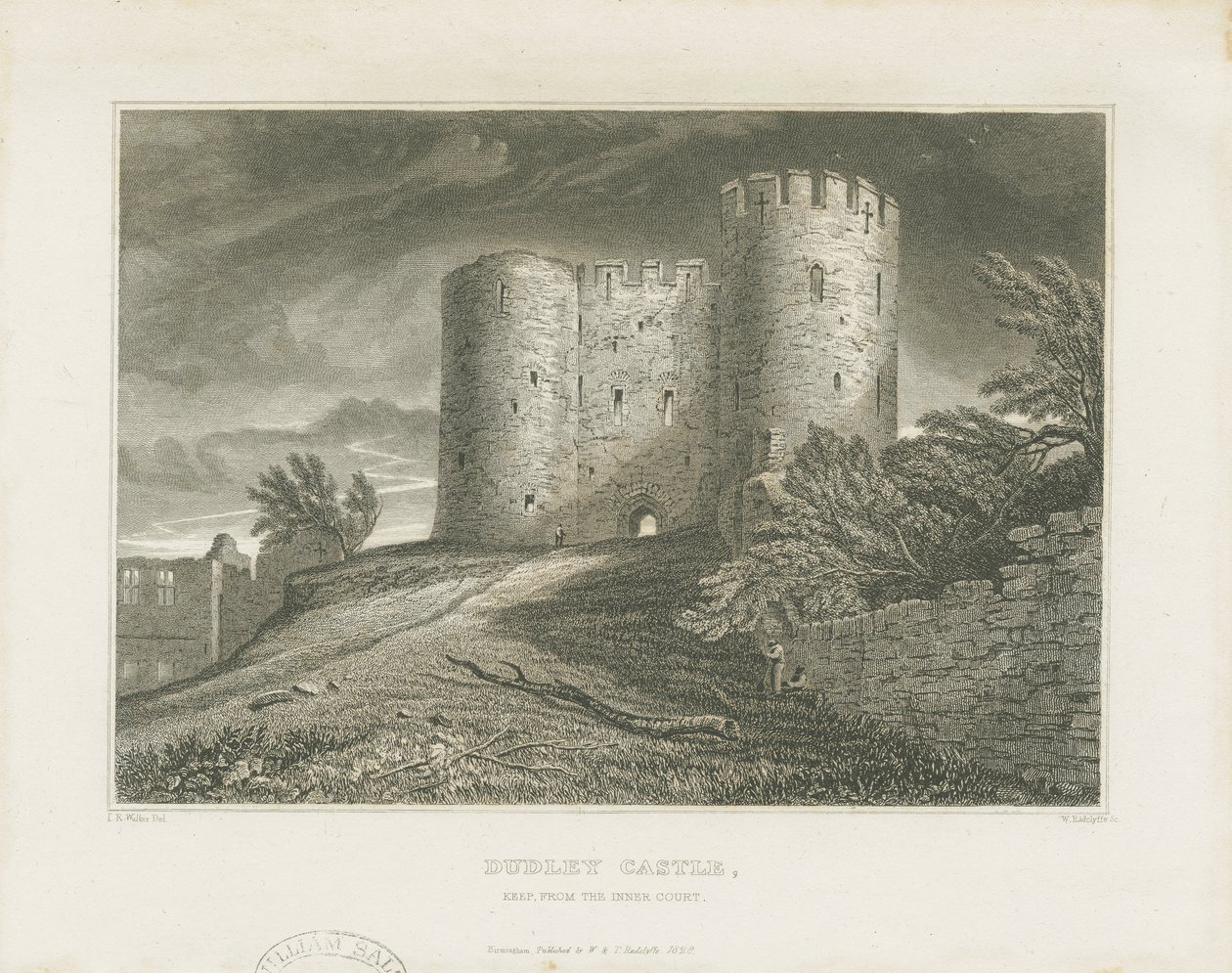 Dudley Castle - The Keep (engraving) by William Radclyffe