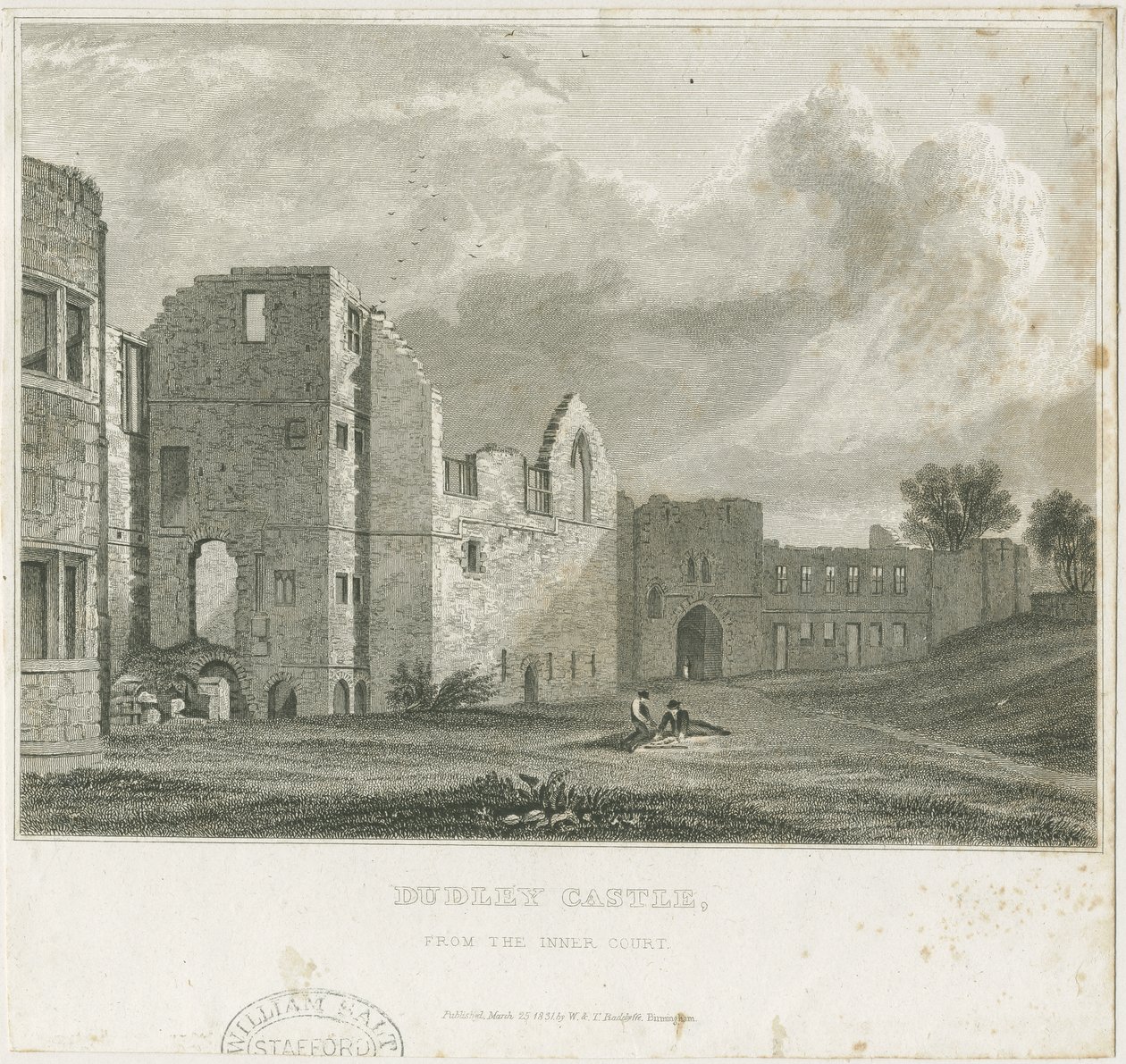 Dudley Castle - The Keep (engraving) by William Radclyffe