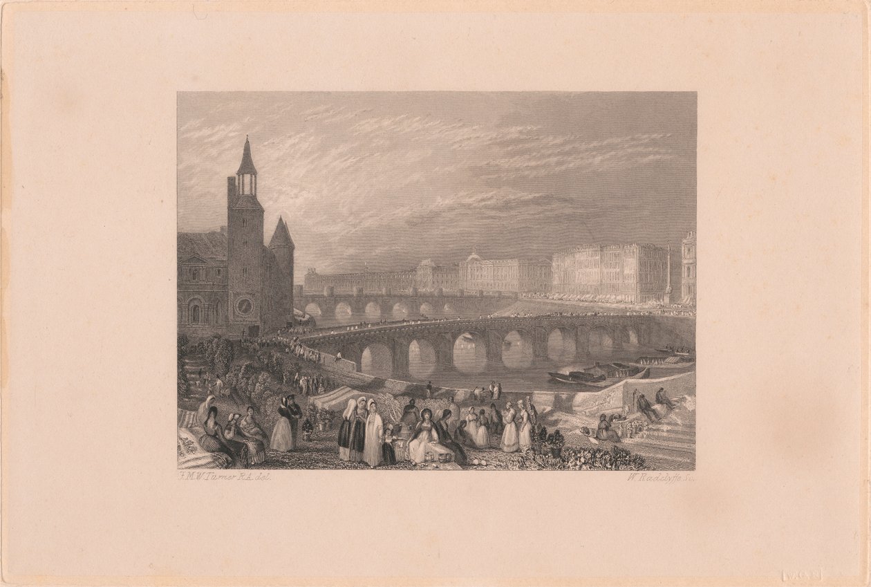 Marche aux Fleurs and Pont-au-Change by William Radclyffe