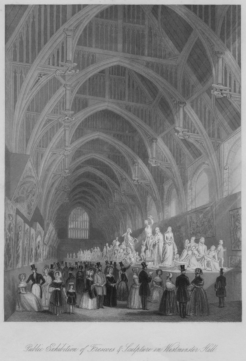 Public Exhibition of Frescoes & Sculpture in Westminster Hall, c1841 by William Radclyffe