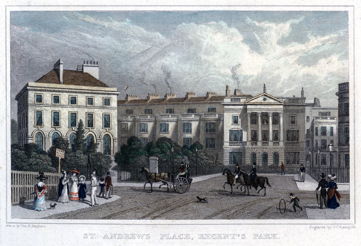 St Andrews Place, Regents Park, London, 1828 by William Radclyffe