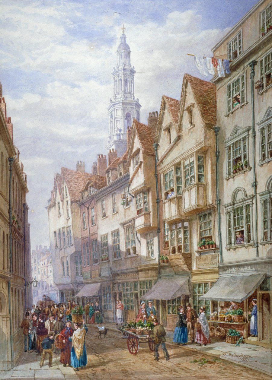 Old Houses in Wych Street, Westminster, London by William Richardson