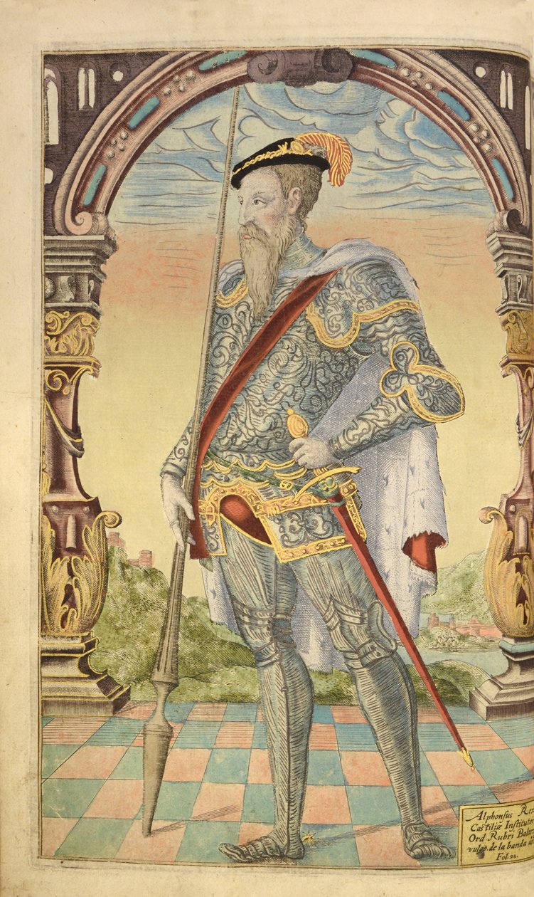 Alphonso XI, King of Castile and Leon, from Honor Military, and Civill, William Segar, pub. Robert Barker, London, 1602 by William Rogers