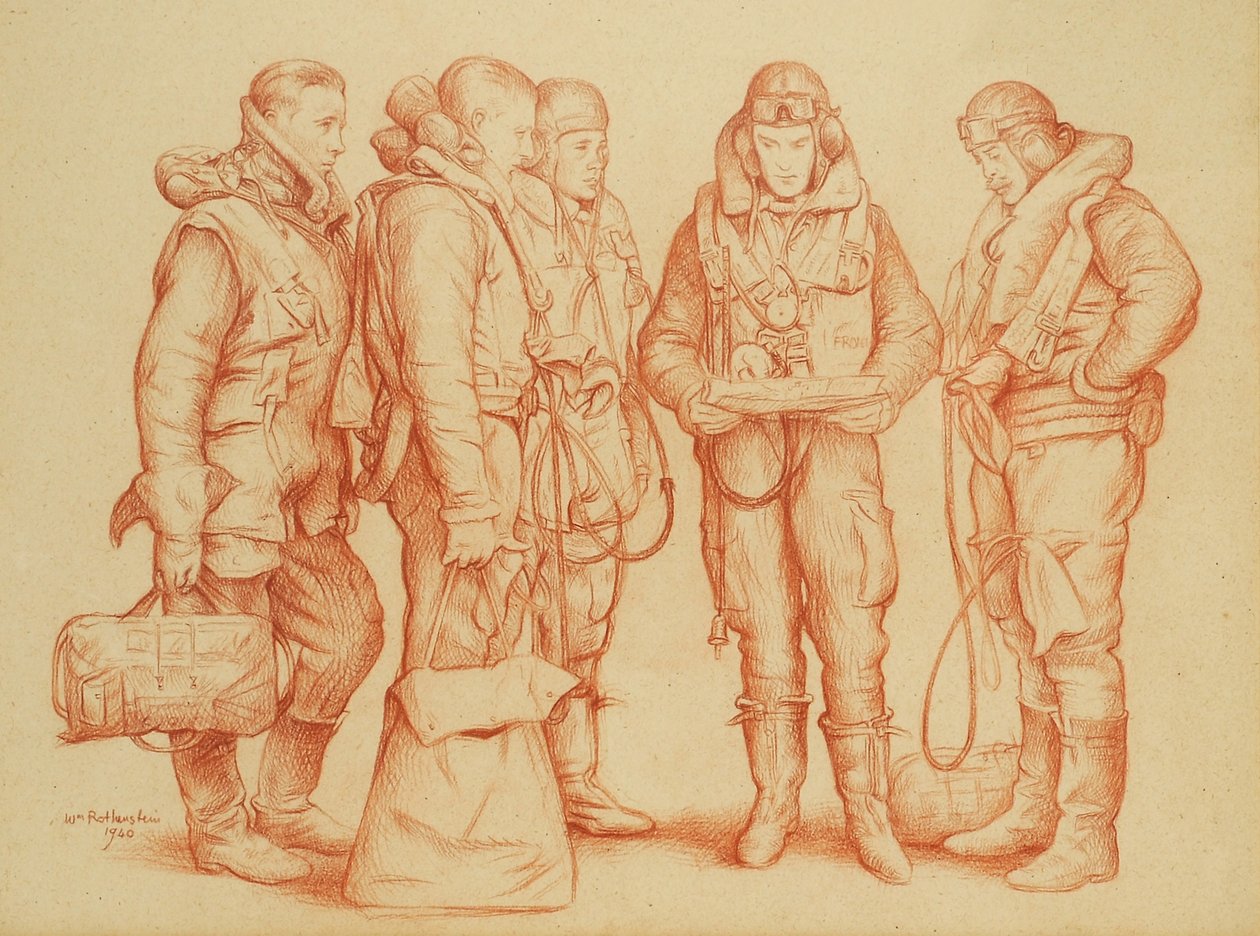 Crew of Whitley Bomber by William Rothenstein
