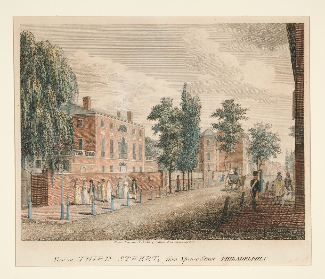 View in Third Street, from Spruce Street Philadelphia by William Russell Birch