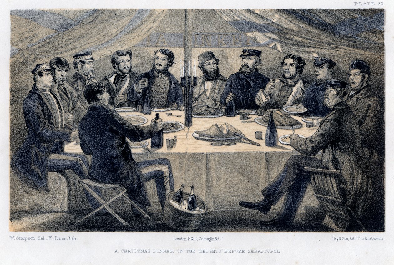 A Christmas dinner on the heights before Sebastopol by William Crimea Simpson