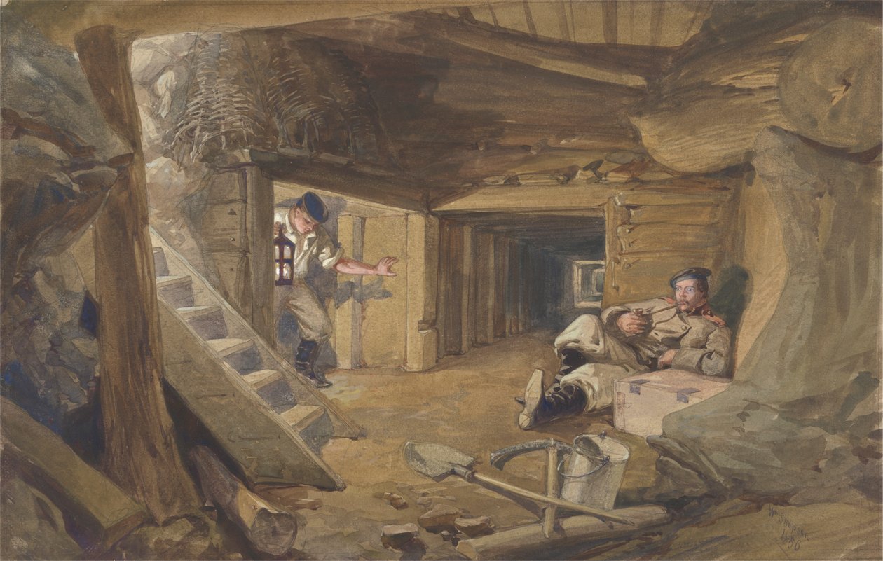 Mine in the Bastion du Mat, Sebastopol, Crimea by William Simpson