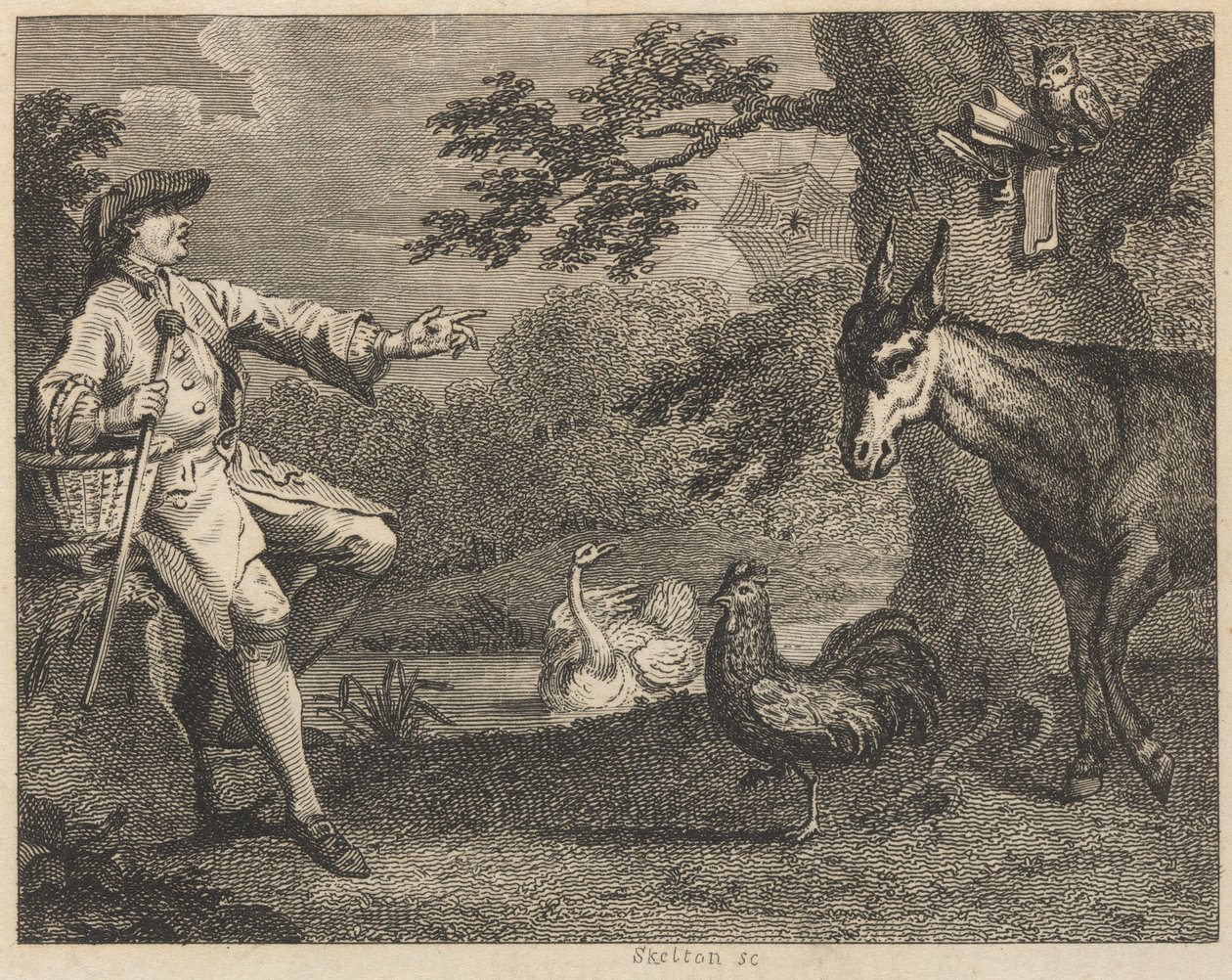 The Owl, the Swan, the Cock, the Spider, the Ass, and the Farmer by William Skelton
