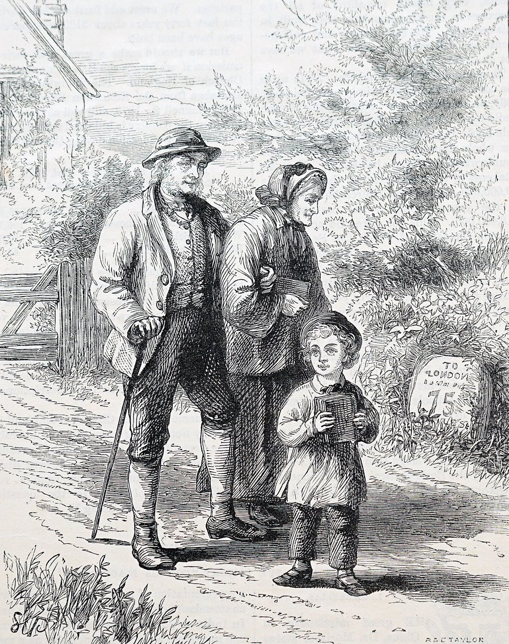An elderly couple and their grandchild by William Small
