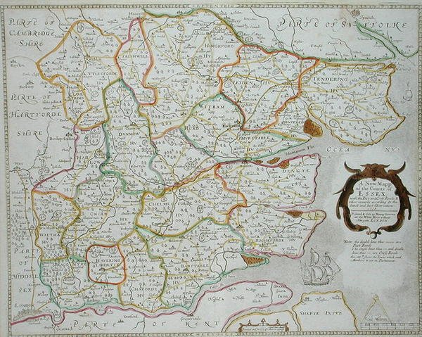 A New Mapp of the County of Essex, published by Henry Overton by William Smith