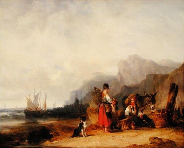 The Prawn Fishers, c.1835 by William Snr. Shayer