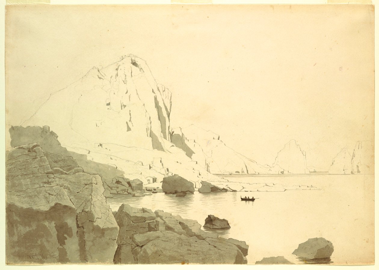 View of Capri, Italy, Showing the Southern Coast and The Faraglione, ca. 1865 by William Stanley Haseltine