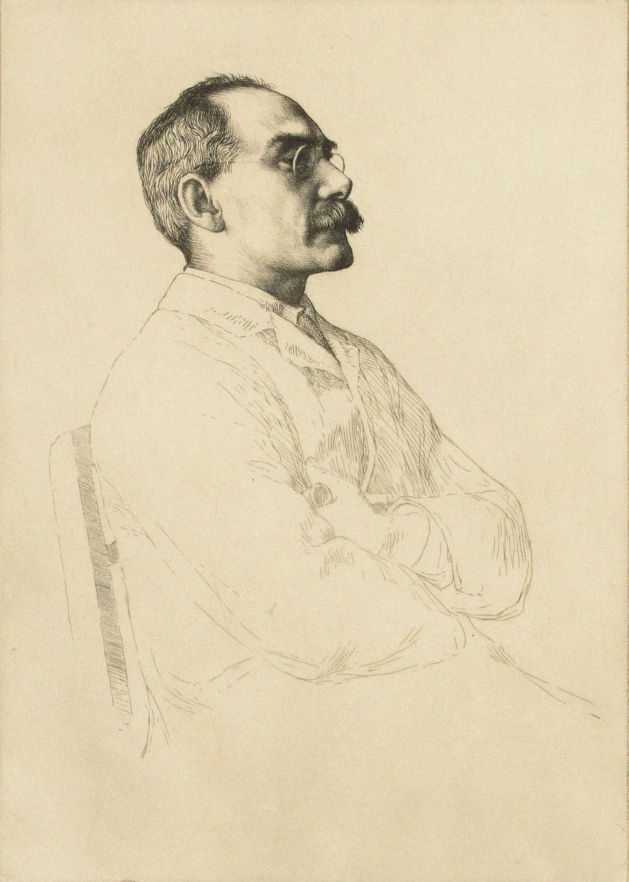 Portrait of Rudyard Kipling by William Strang