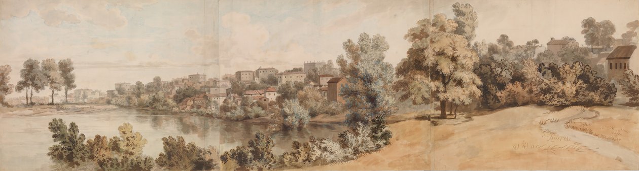 Italianate River Landscape by William Taverner