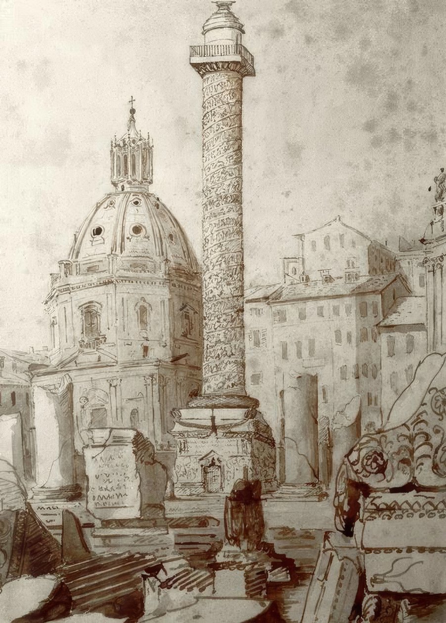 The Trajan's Column in Rome by Joseph Mallord William Turner