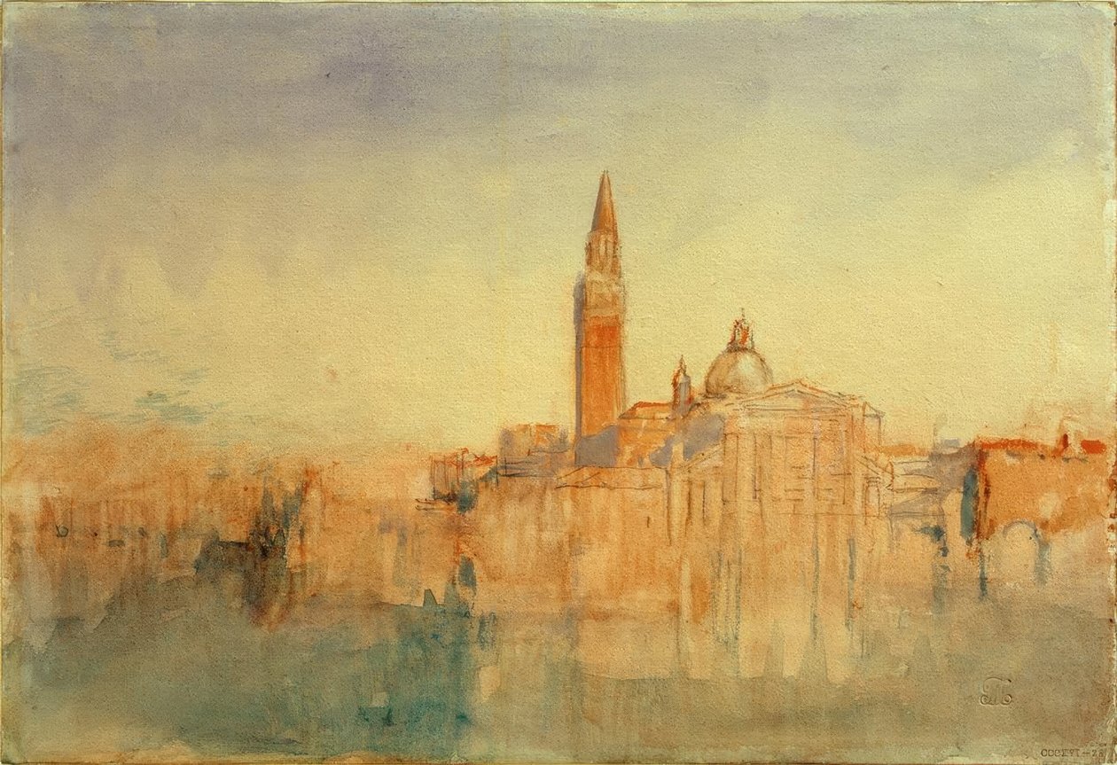 San Giorgio Maggiore at Sunset, from the Hotel Europa by Joseph Mallord William Turner