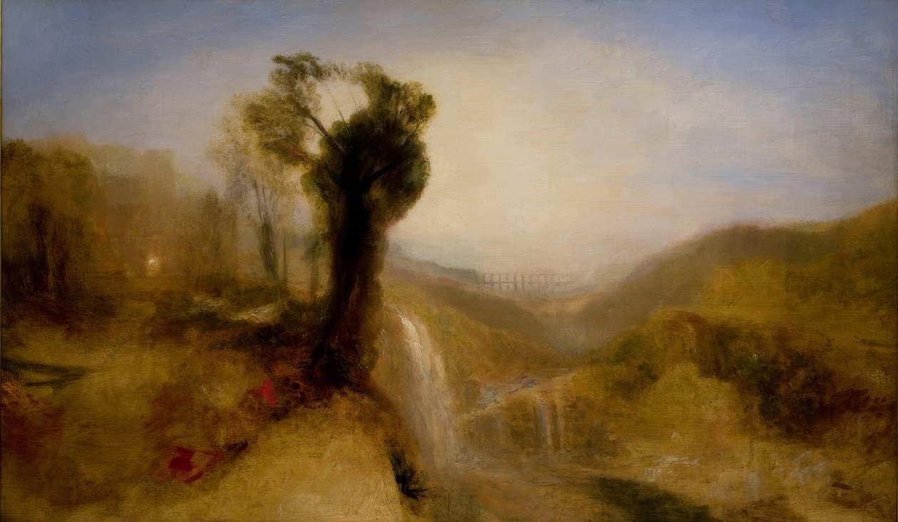 Southern Landscape with an Aqueduct and Waterfall by Joseph Mallord William Turner