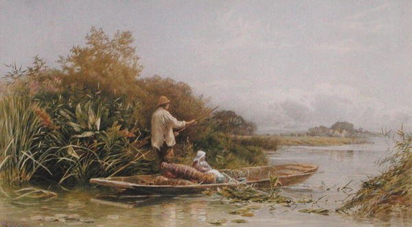 Eel Trappers on the Thames, c.1870 by William W. Gosling