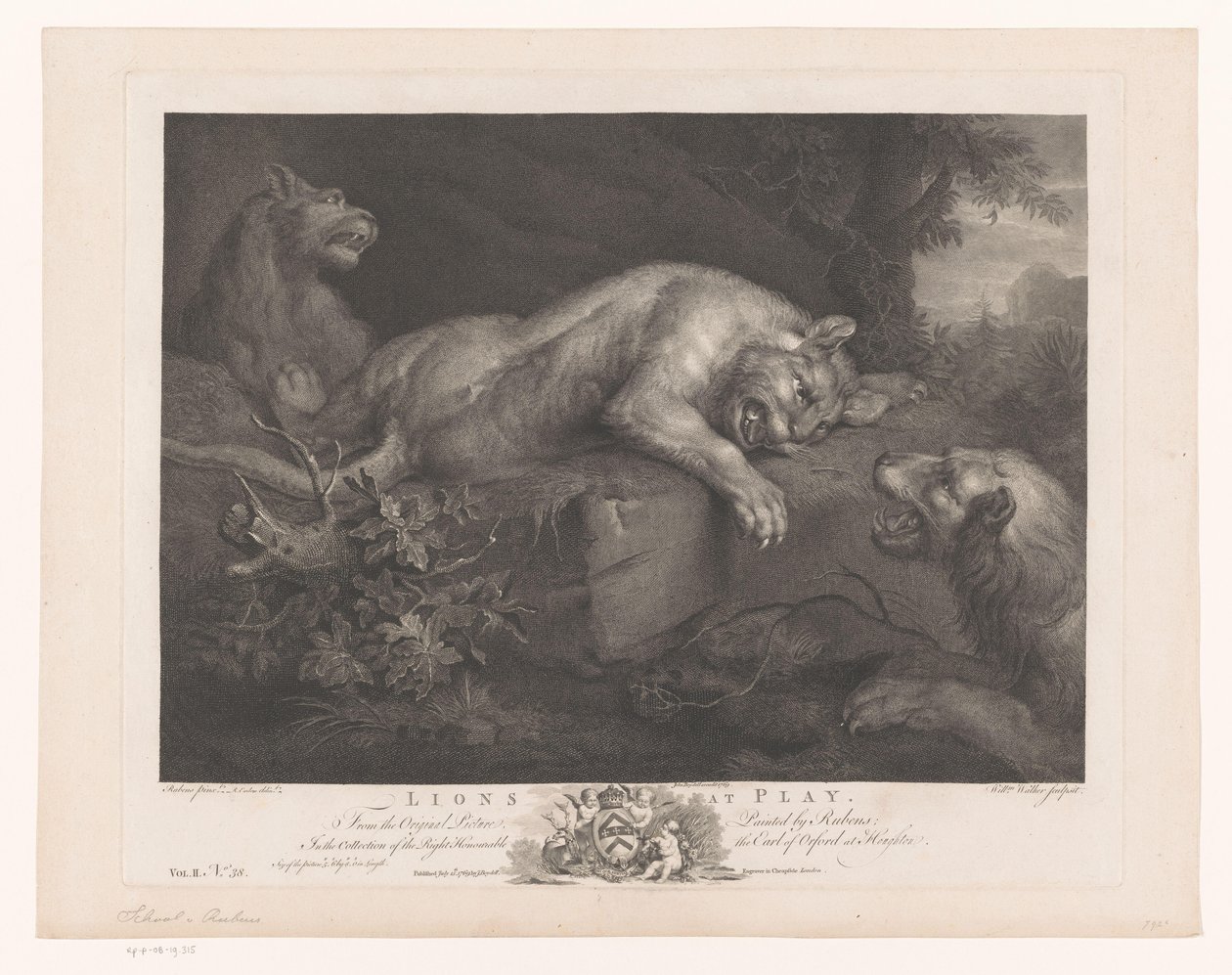 Three Lions at Play by William Walker