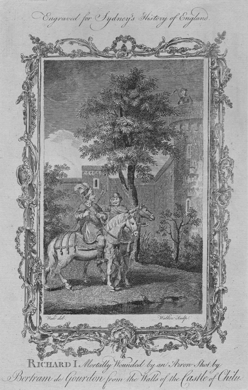 Richard I mortally wounded by an Arrow shot by Bertram de Gourdon from the Walls of the Castle by William Walker