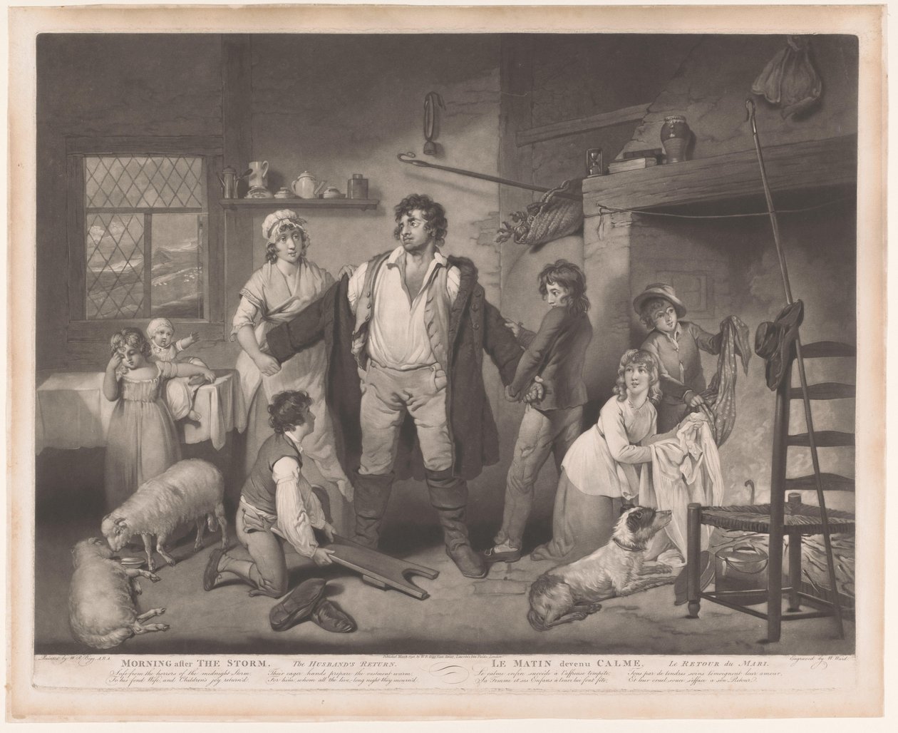Family Welcomes the Father Home After a Storm by William Ward