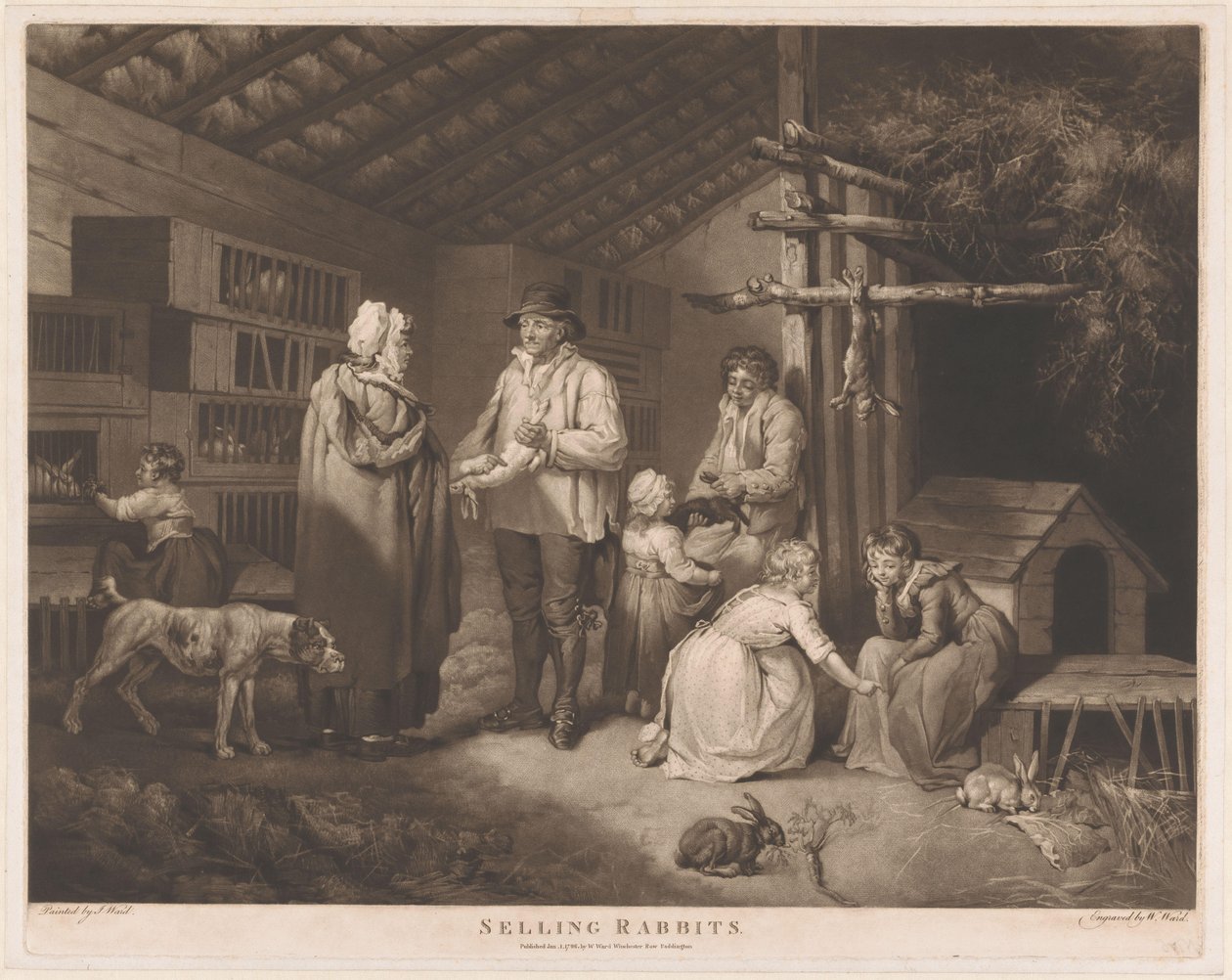 Rabbit Seller Selling Rabbits (title on object)