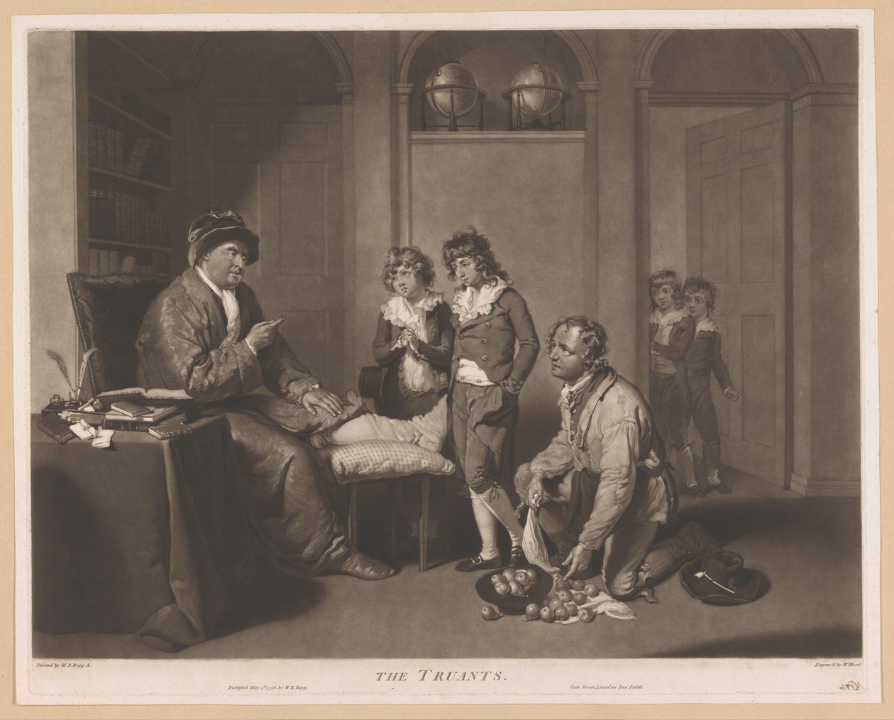 Man Scolding Children and a Kneeling Man with Pears (The Truants) by William Ward