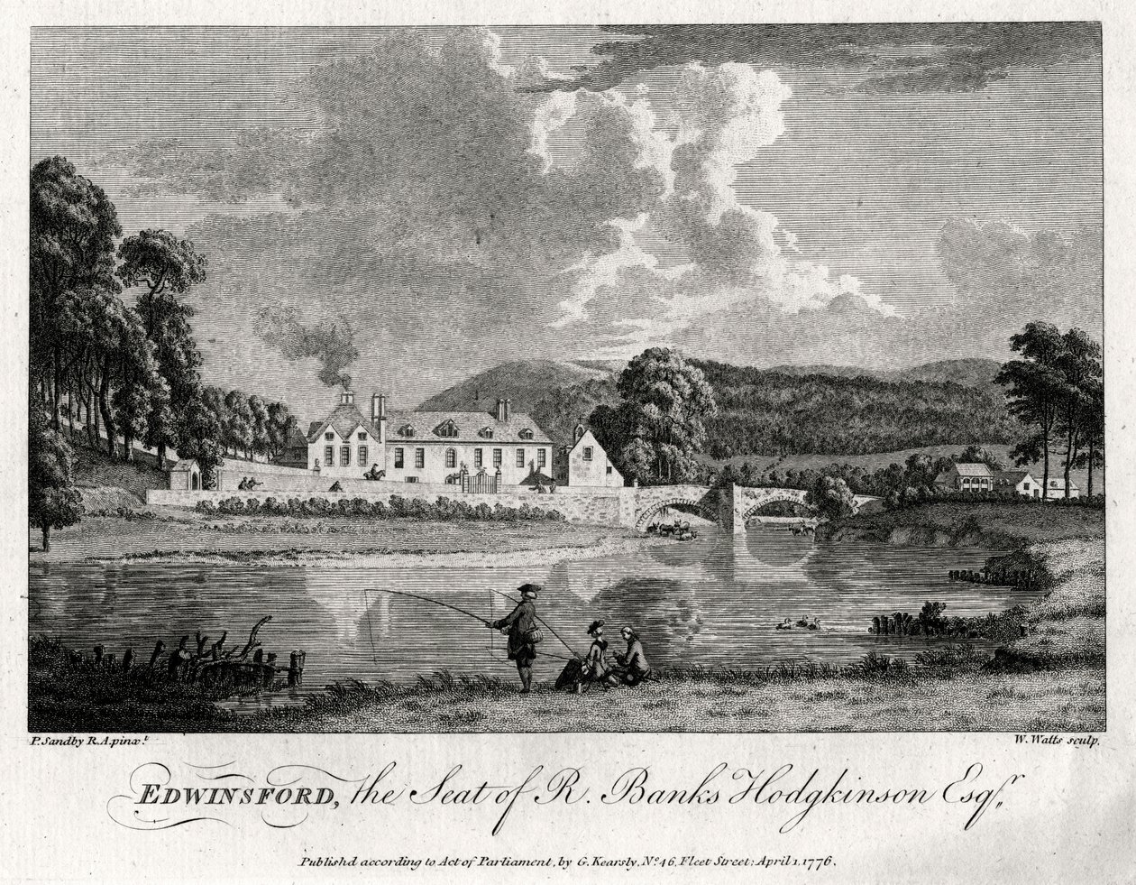 Edwinsford, the Seat of R Banks Hodgkinson Esq, Carmarthenshire by William Watts